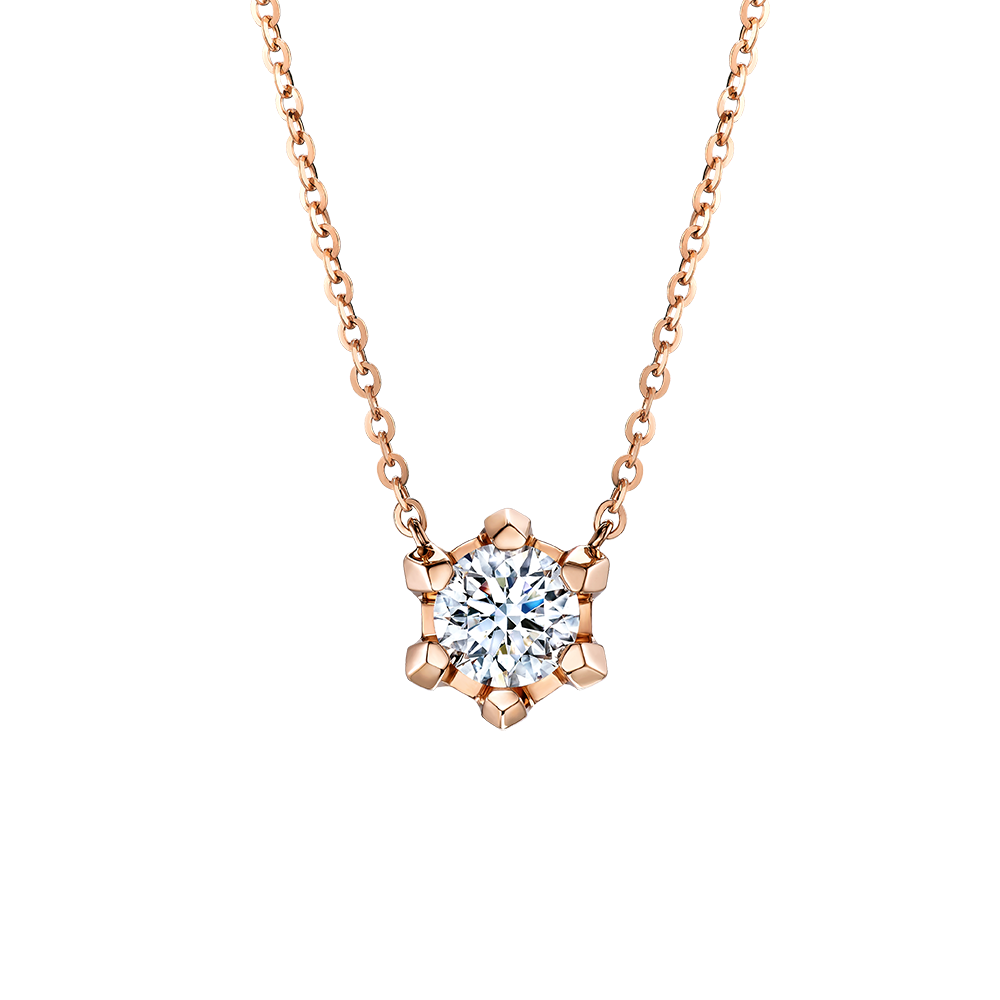 Hexicon 18K Gold Triangle Prongs Diamond Necklace (Basic Setting)