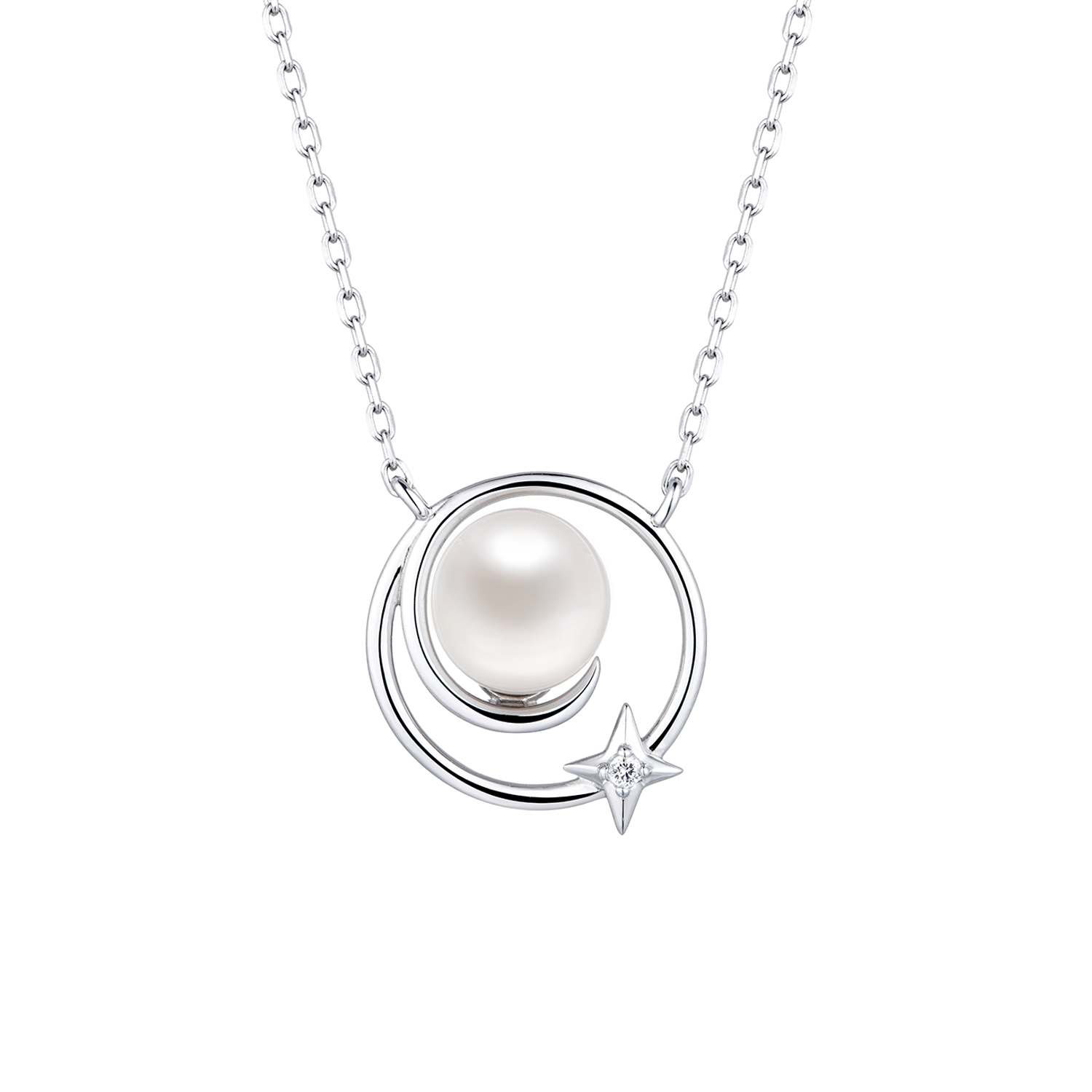 Silvererse 银饰间系列"星空轨迹"S925银镀18K金珍珠项链
