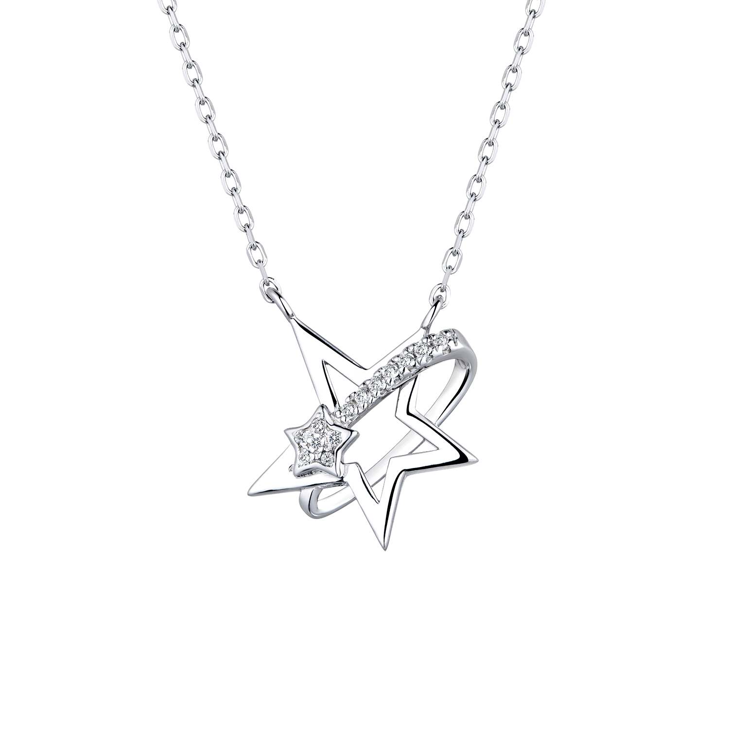 Silvererse 银饰间系列"星耀轨迹"S925银镀18K金托帕石项链