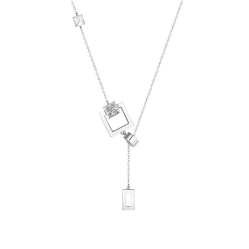 "Love Connection" 18K Gold Diamond Necklace