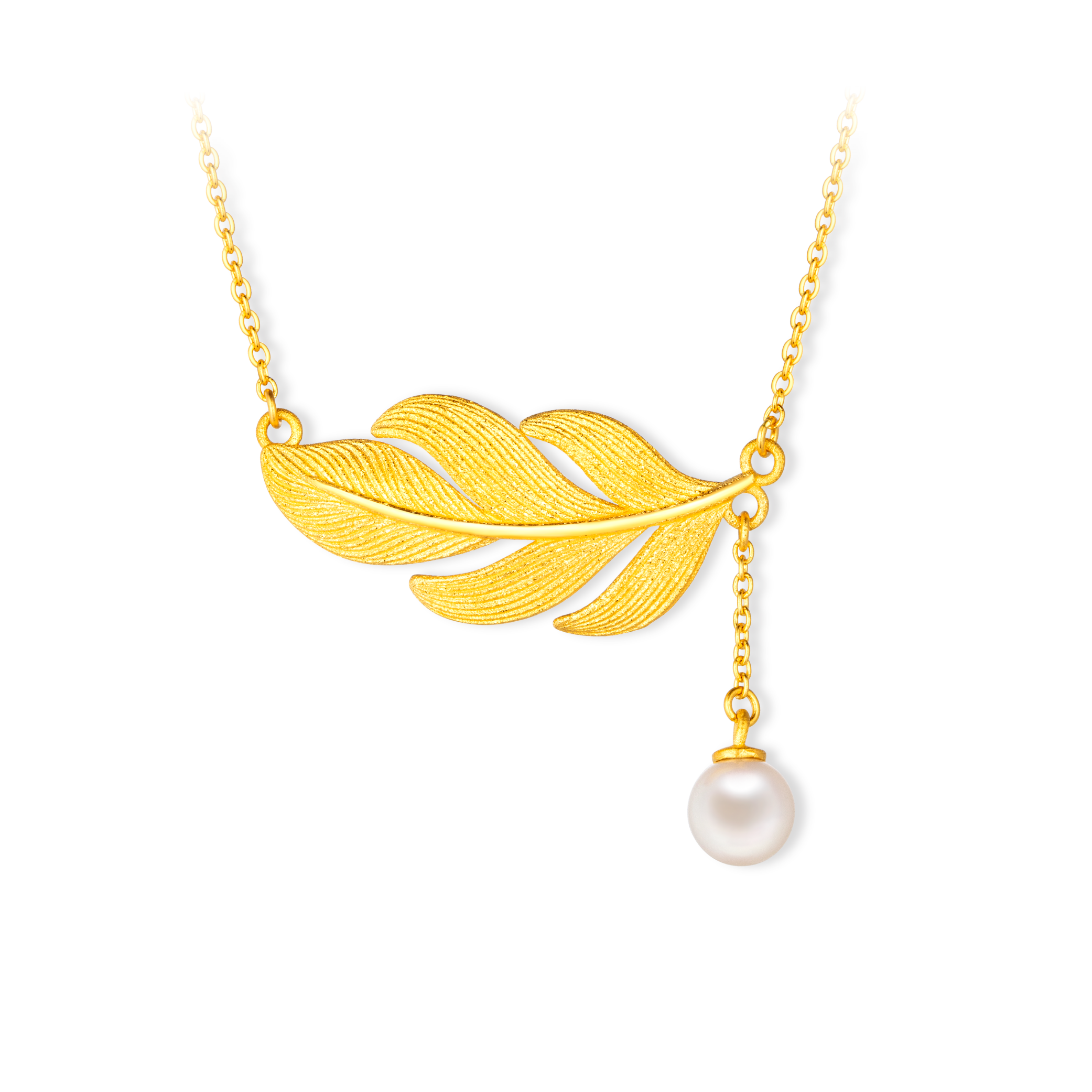 "A Precious Heart" Gold Pearl Necklace