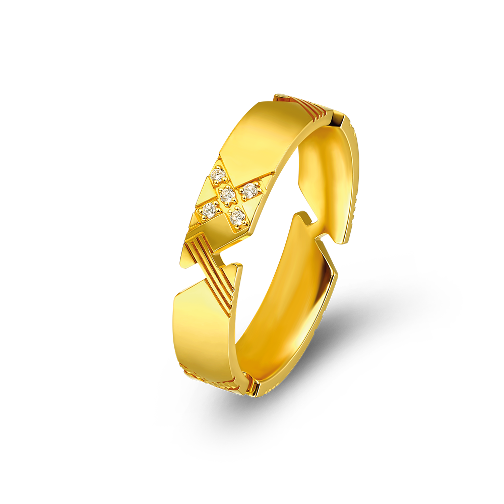 Goldstyle•X"幸福無限"黃金鑽石戒指 (女)