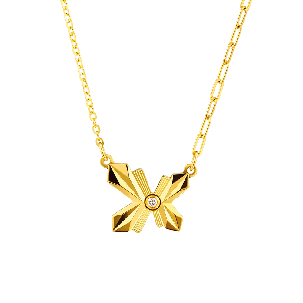 Goldstyle•X "Dancing Butterfly" Gold Diamond Necklace