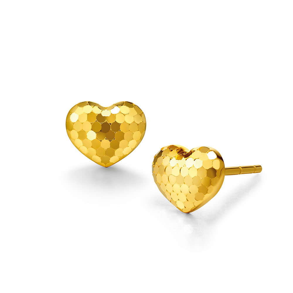 Goldstyle "Sparkling Heart" Gold Earrings