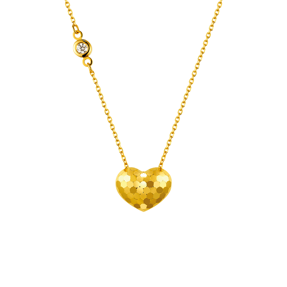 Goldstyle•X "Sparkling Heart" Gold Diamond Necklace