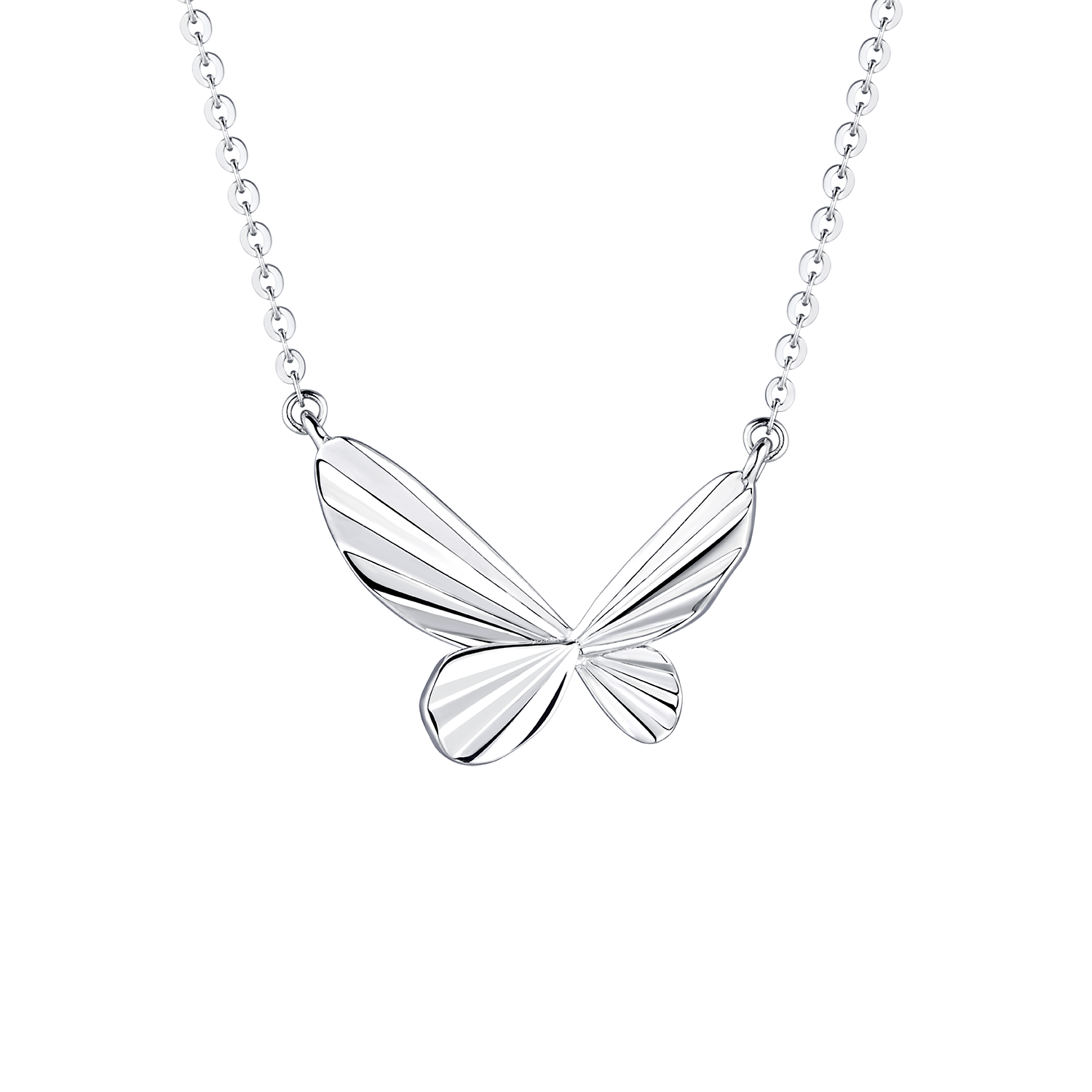 Pt Graceful "Vibrant Butterfly" Platinum Necklace