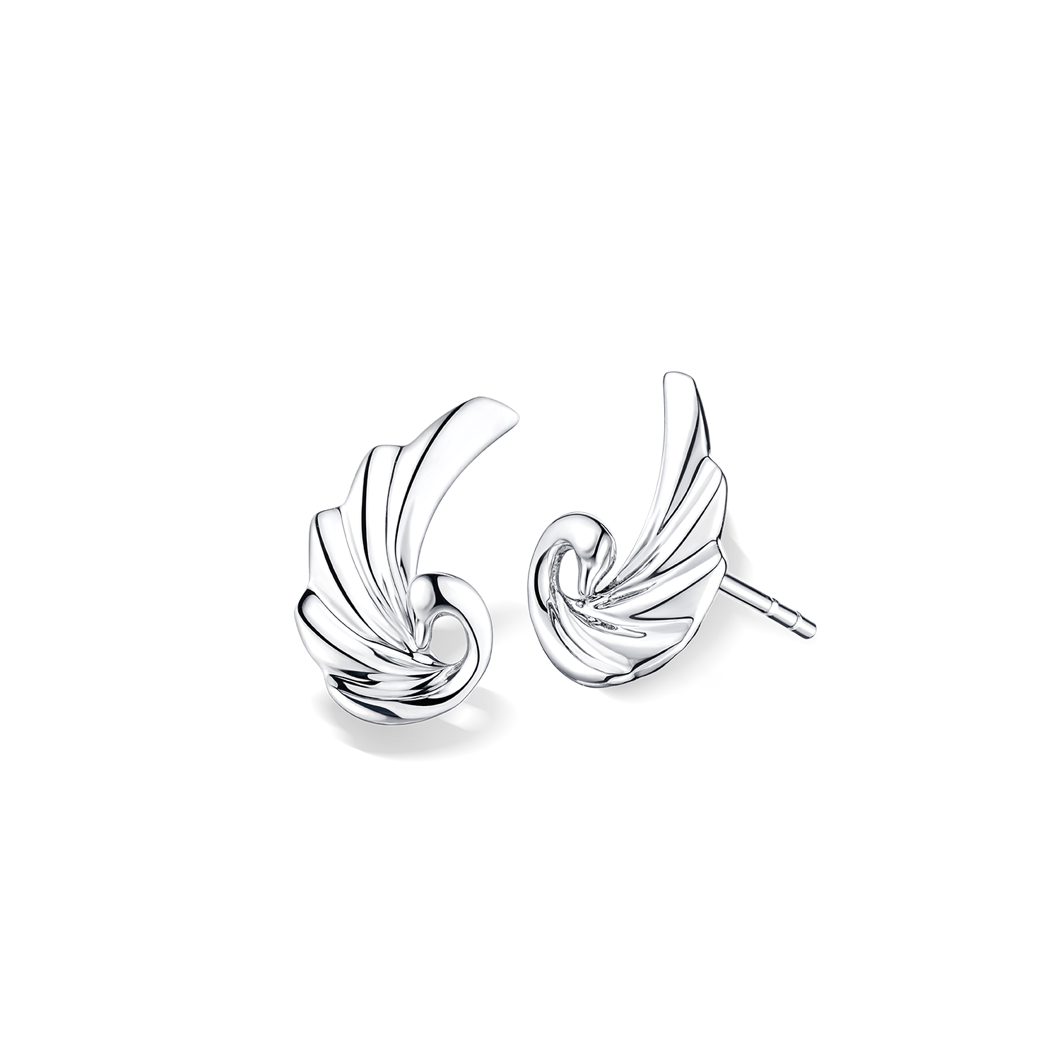 Pt Graceful "Kissing Swan" Platinum Earrings