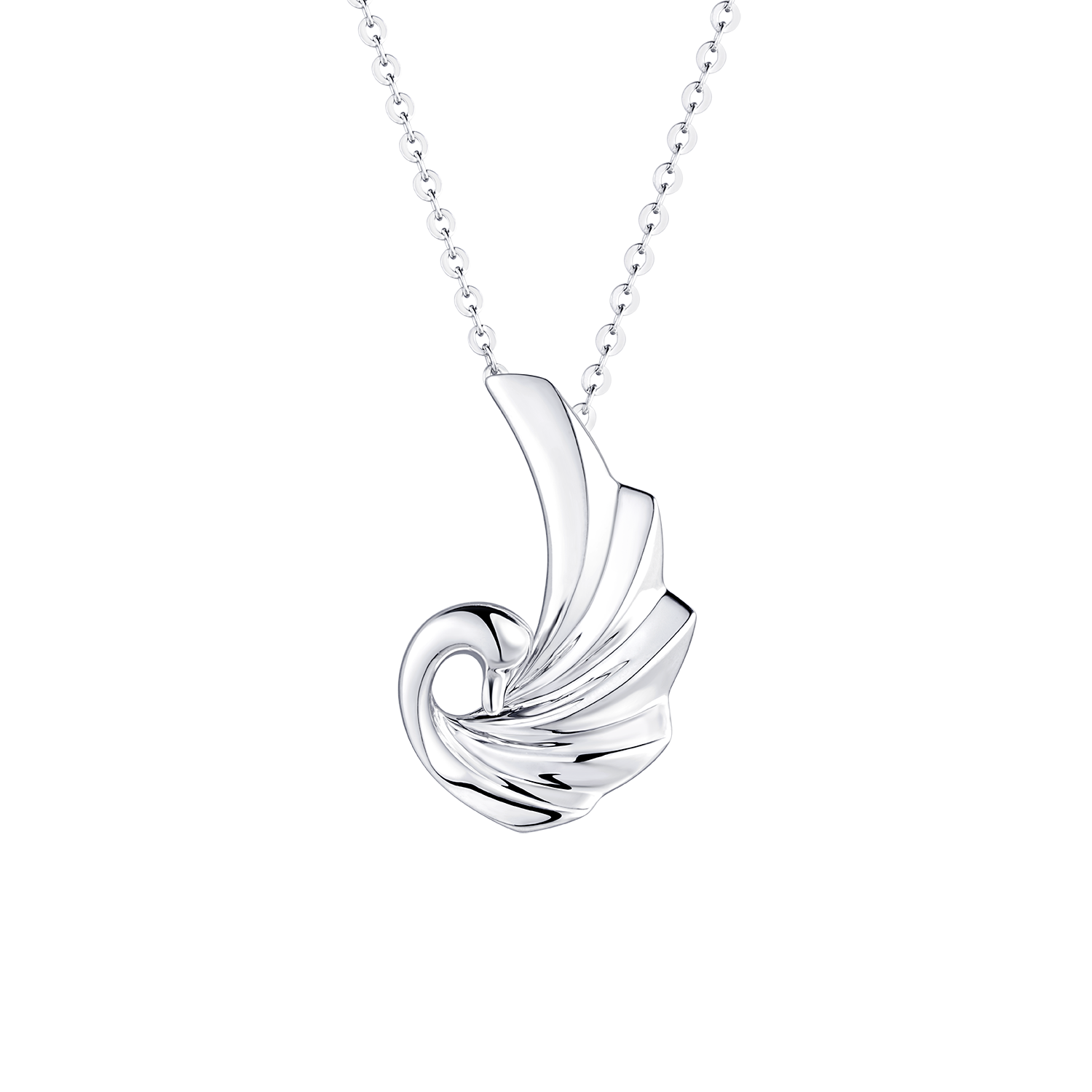 Pt Graceful "Kissing Swan" Platinum Necklace