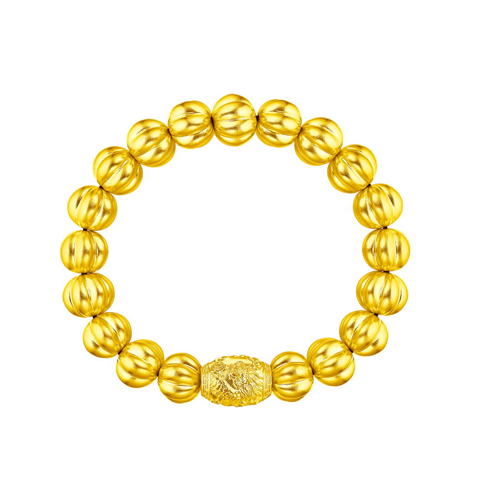 Heirloom Fortune Collection "Auspicious Dragon" Gold Bead Bracelet