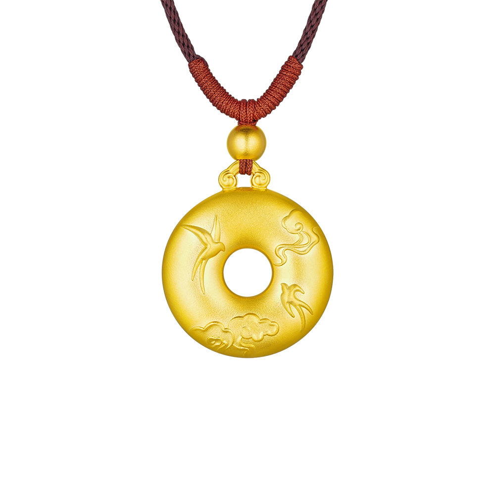 Heirloom Fortune Collection "Peaceful Swallow" Gold Pendant