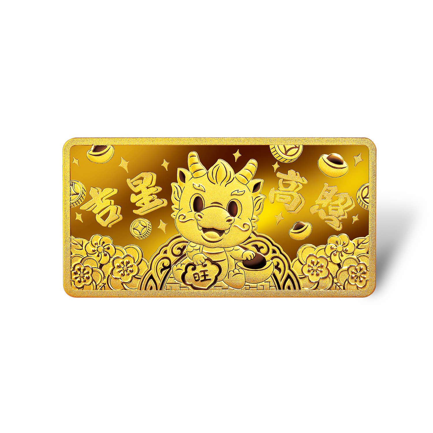 Fortune Dragon Collection "Lucky Star" Wide Gold Bar