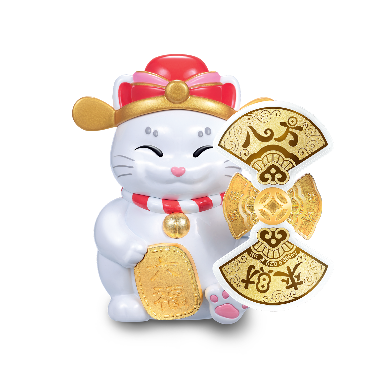 Fortune Dragon Collection "Wealth All Around" Fortune Cat Gold Accessory