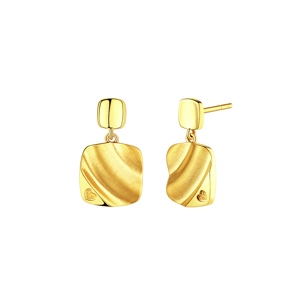 Golden Silk "Gold Phantom" Gold Earrings