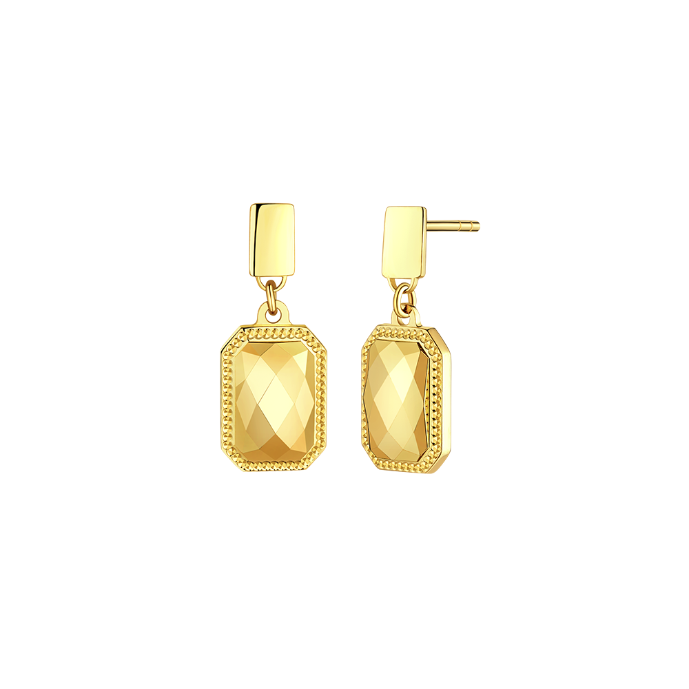 Golden Silk "Bejeweled" Gold Earrings