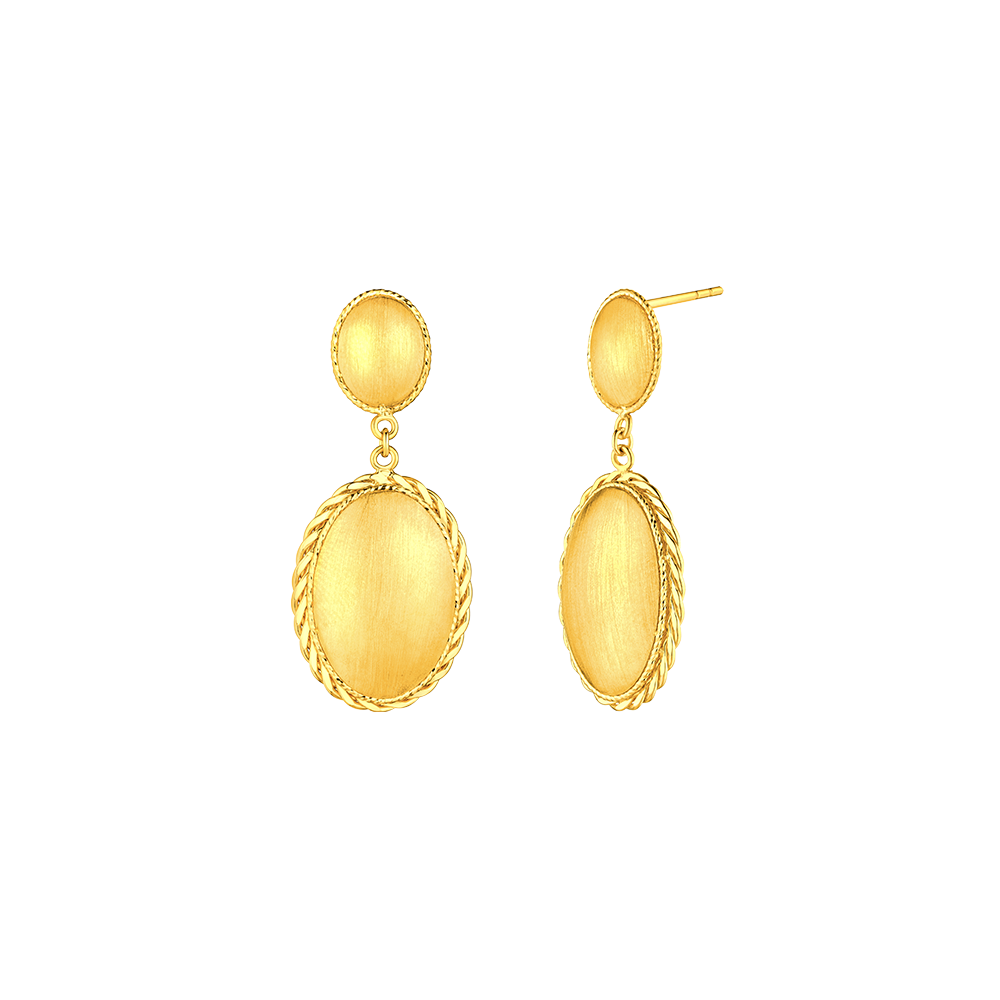 Golden Silk "Shine Shadow" Gold Earrings