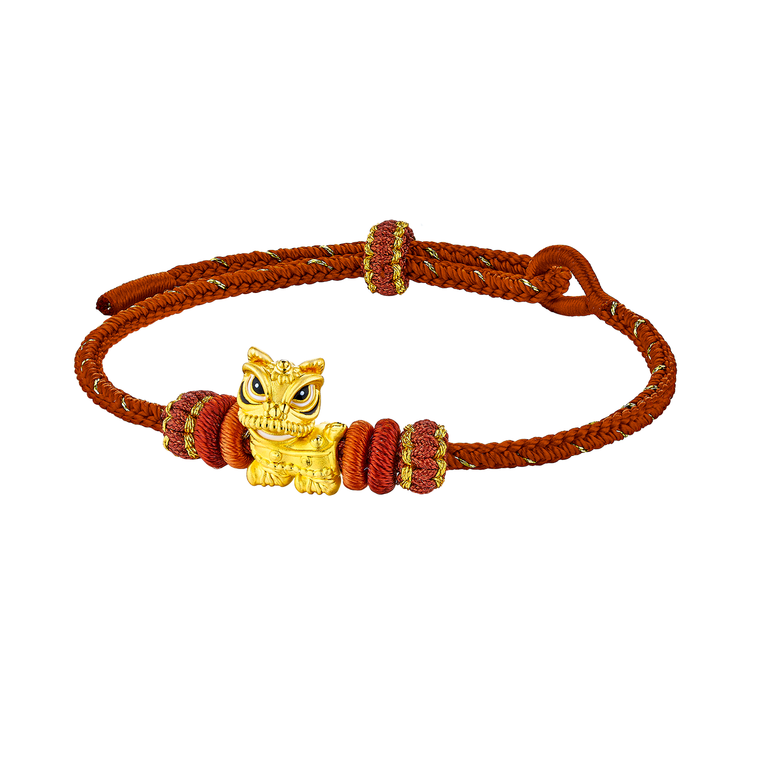 "Dancing Gold Lion" Gold Charm Bracelet