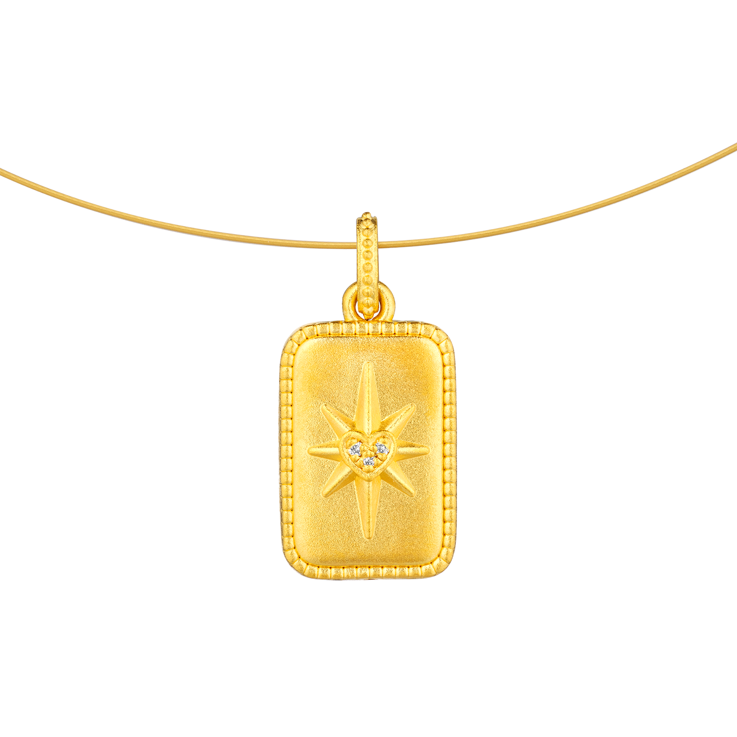 "Eternal Guardian Star" Gold Pendant with Diamonds