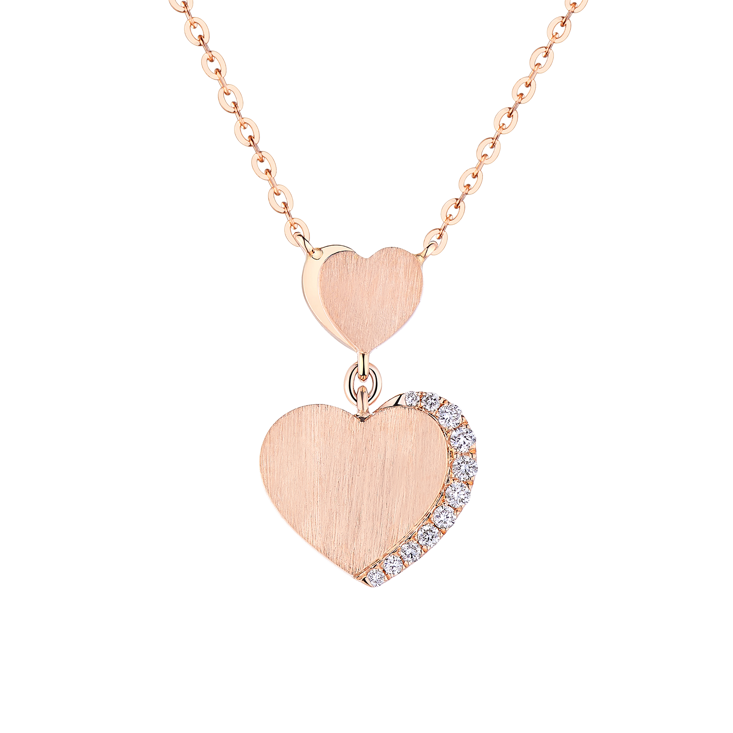 "Appealing Heart" 18K Gold Diamond Necklace