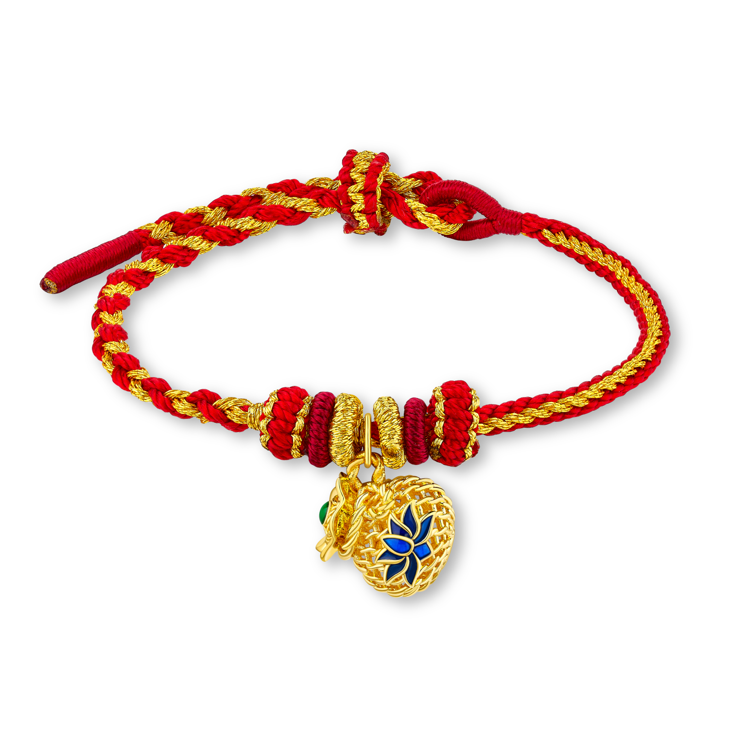 “Lotus Bag” Gold Charm Bracelet 