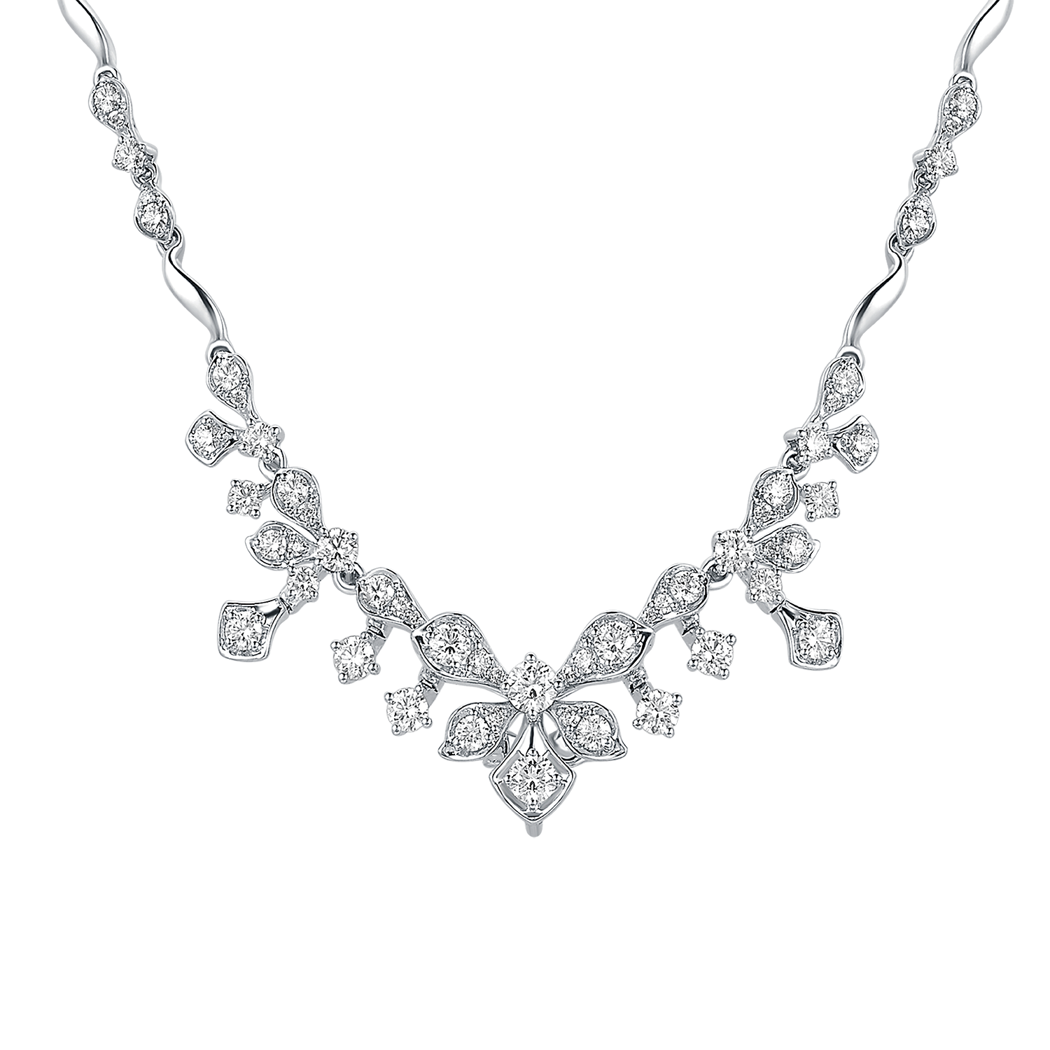Wedding Collection" Enchanted Blossom "18K Gold Diamond Necklace
