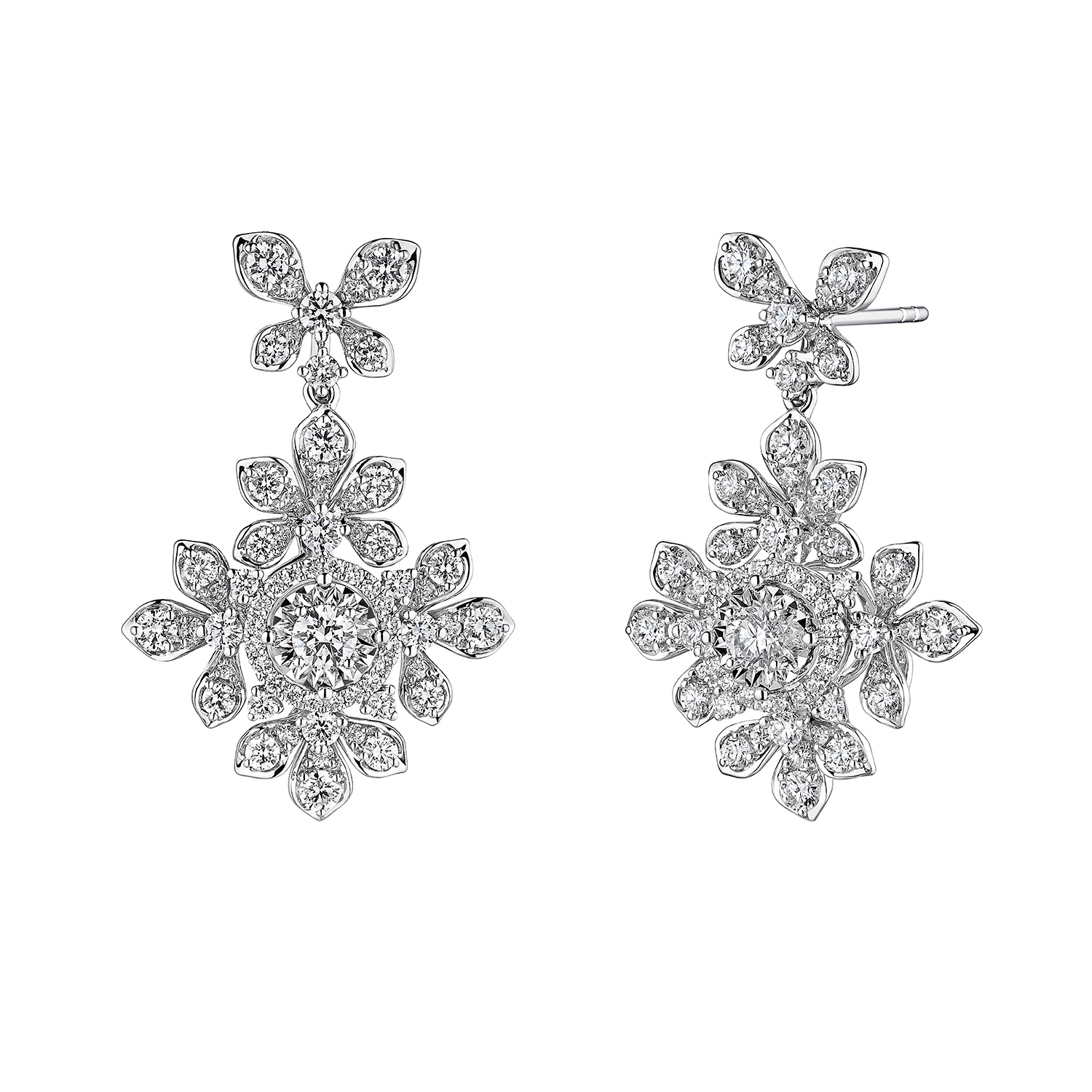 Wedding Collection" Enchanted Blossom "18K Gold Diamond Earrings