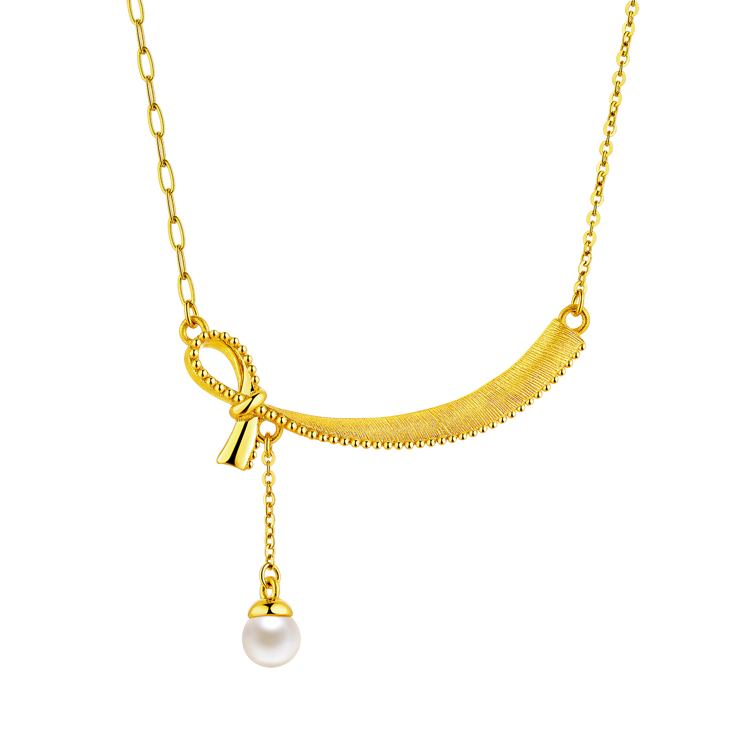 Beloved Collection "Romantic Promise" Gold Pearl Necklace 