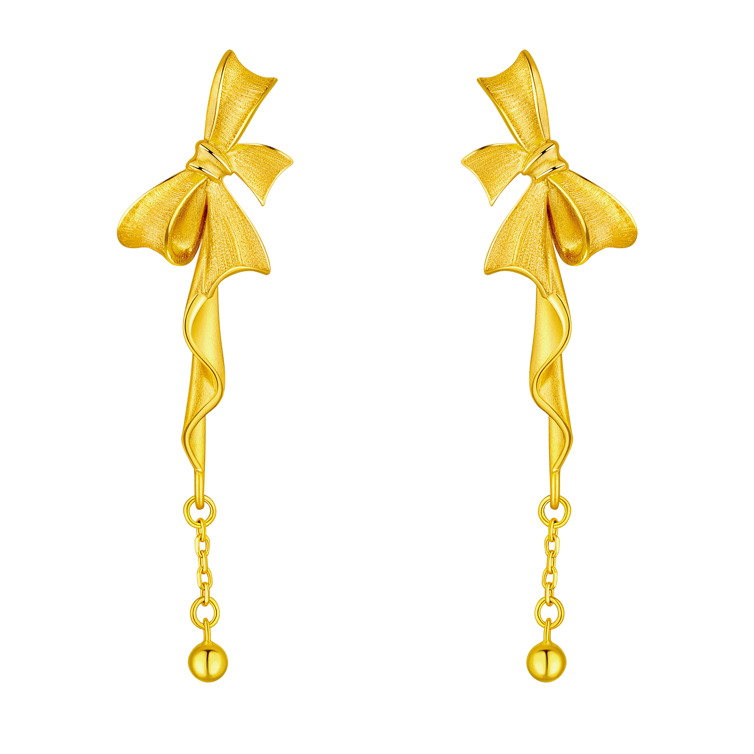 Beloved Collection "Bow of Love " Gold Earrings