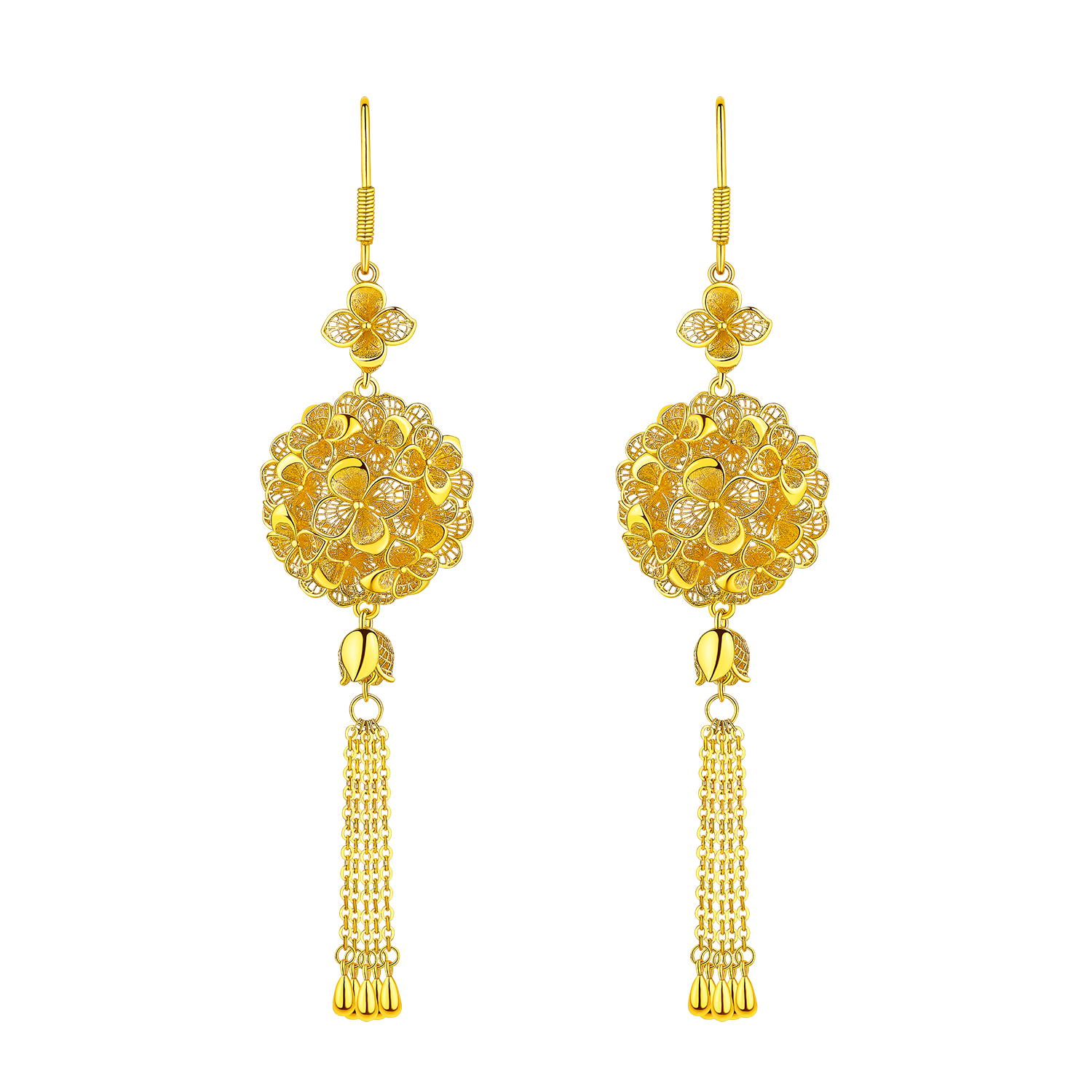 Beloved Collection "Blissful Hydrangea" Gold Earrings