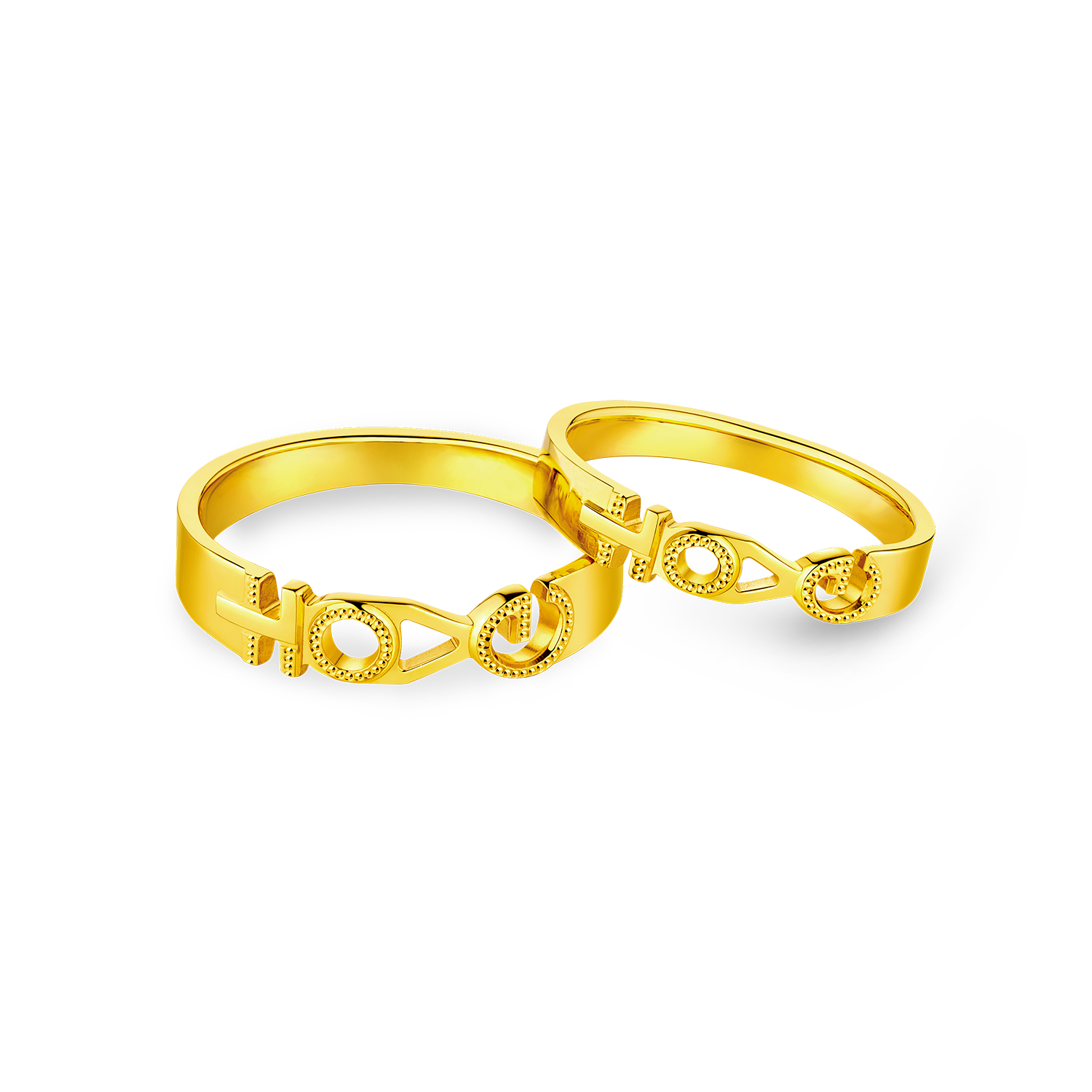 Goldstyle•X "Moment of Love and Bliss" Gold Diamond Wedding Rings