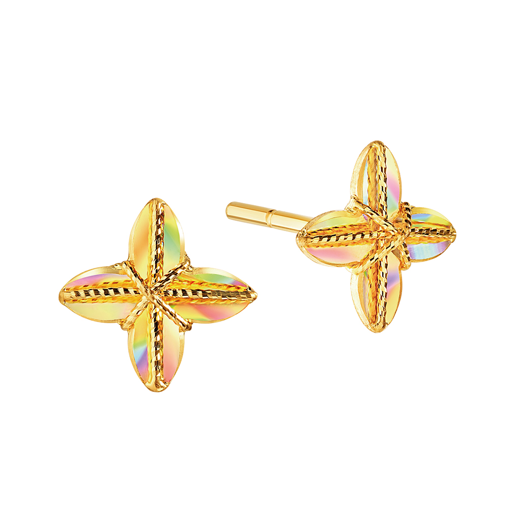 天天爱上新冰•钻光影金"冰•钻星光"足金耳环