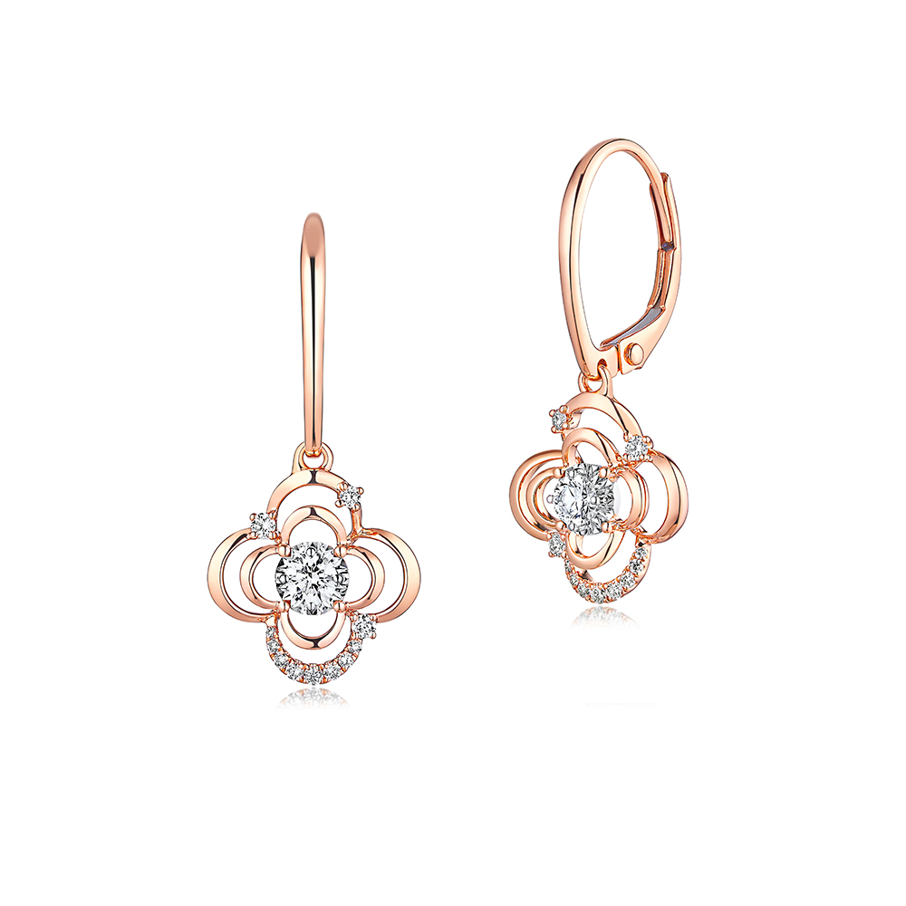 天天爱上新"繁星花园"18K金钻石耳环