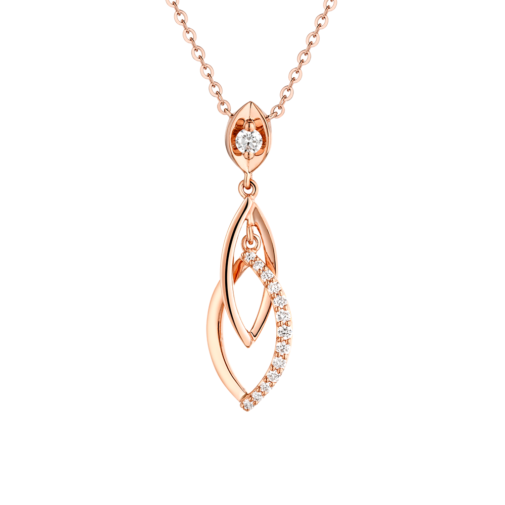 天天爱上新"灵动几何"18K金钻石项链