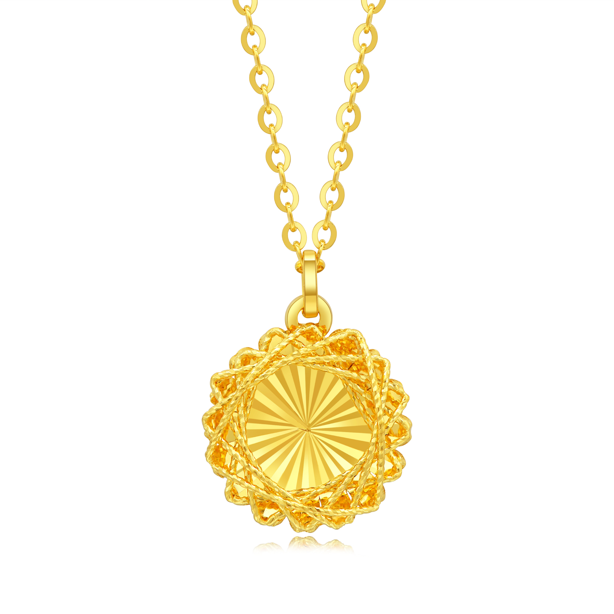 天天爱上新光影金"骄阳"足金项链