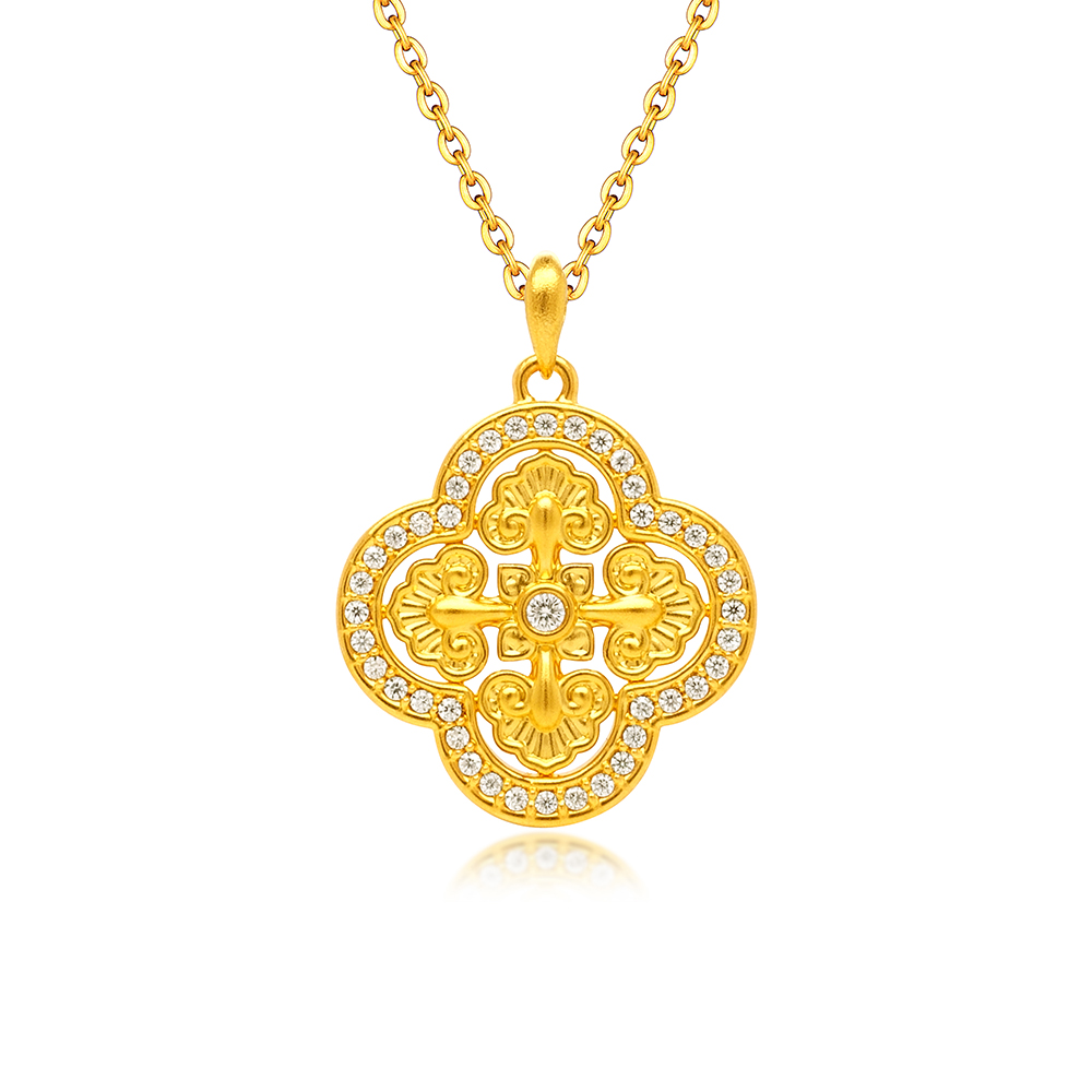 天天爱上新"小合欢"足金钻石吊坠