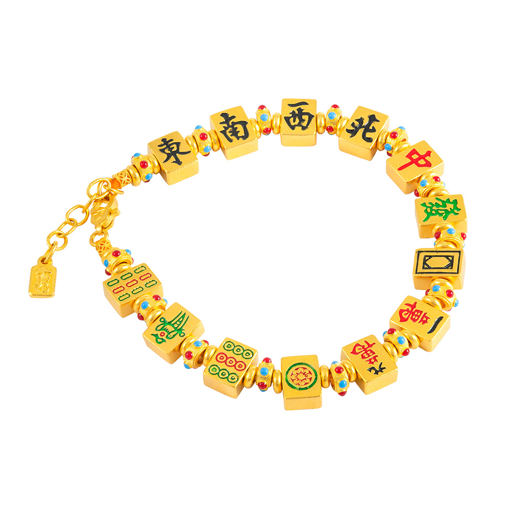 天天爱上新福满传家"好运在手"足金手链