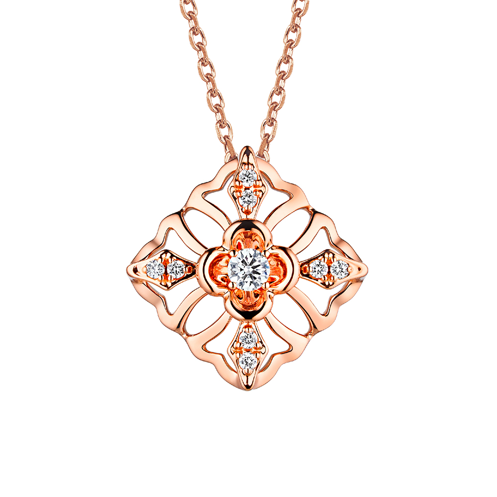 天天爱上新"星空之花"18K金钻石吊坠