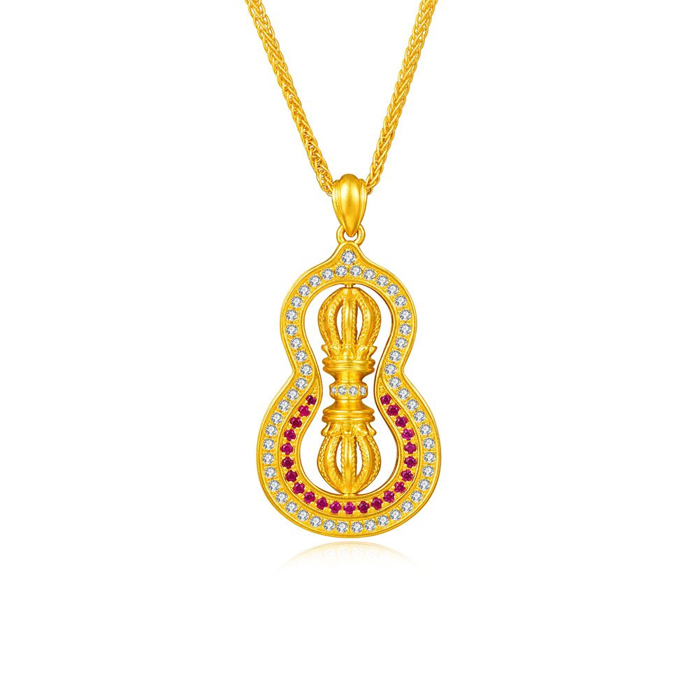 天天爱上新福满传家"能量福杵"足金钻石项链