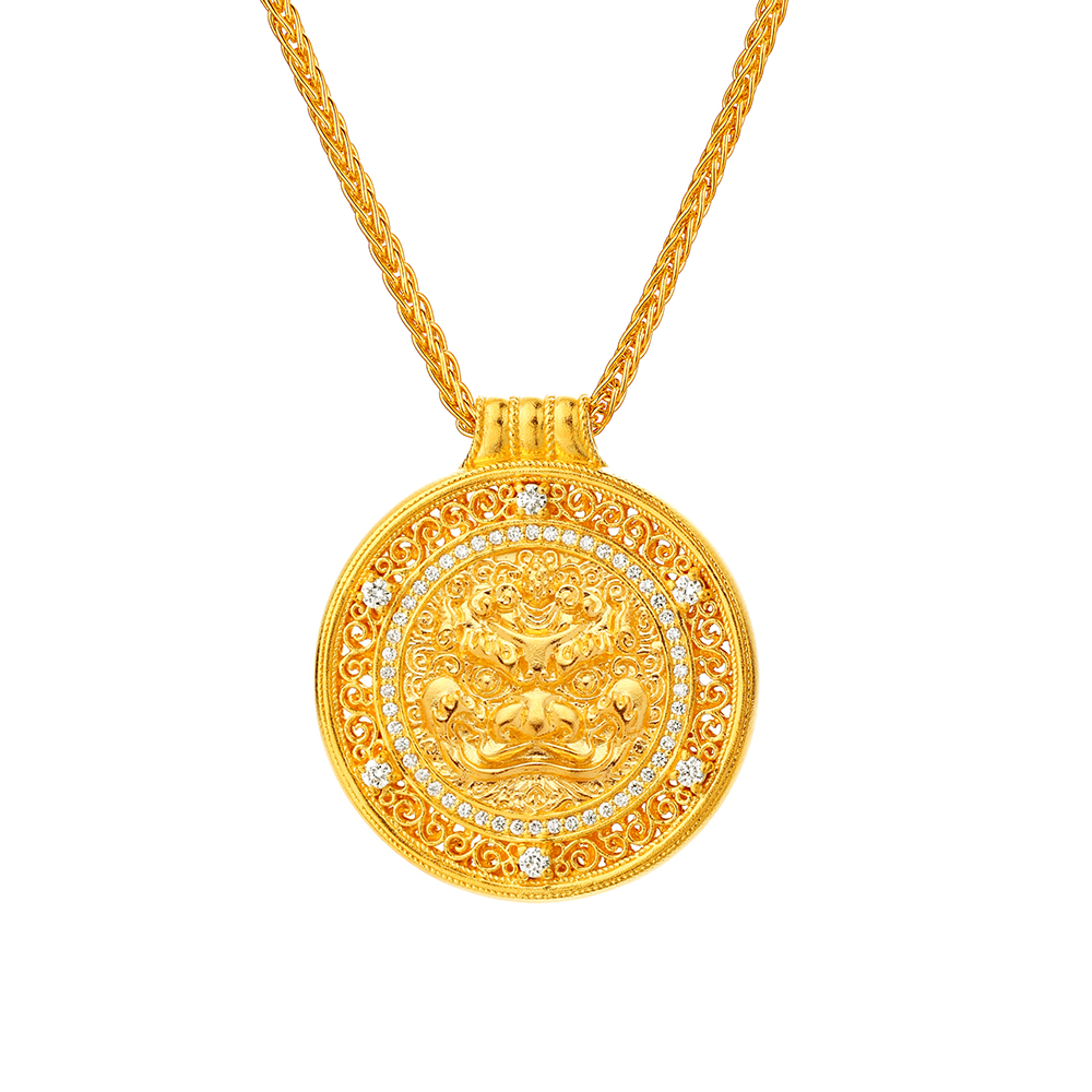 天天爱上新福满传家"金貅聚福"足金钻石项链