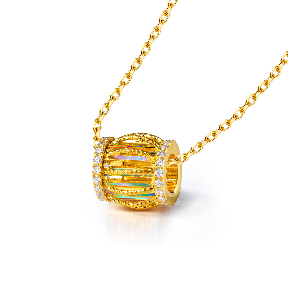 天天爱上新冰‧钻光影金"光圈"足金钻石项链