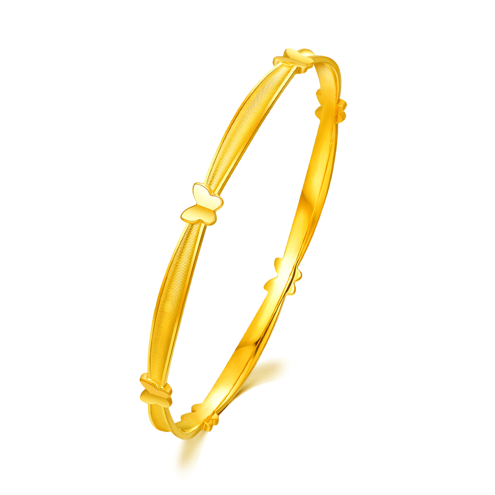 天天爱上新光影金"灵蝶守护"足金手镯