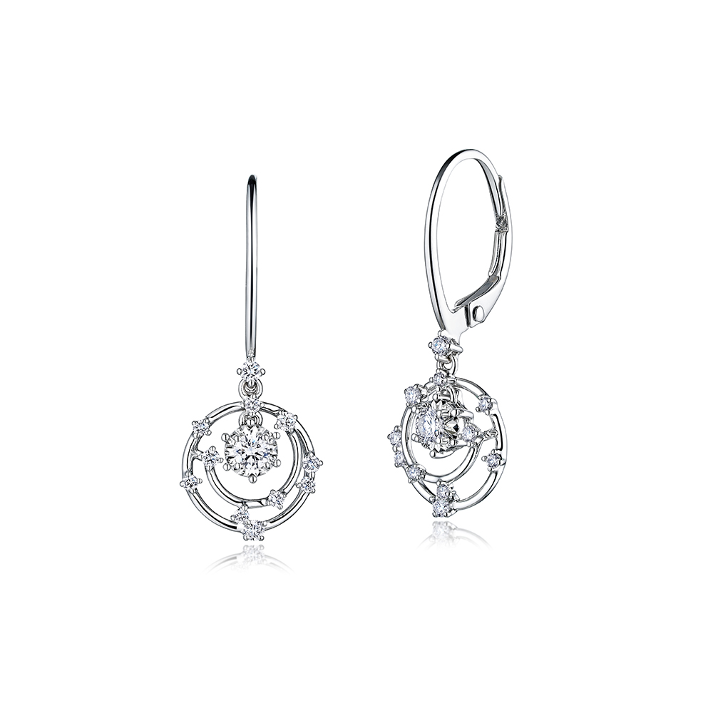 天天爱上新"繁星点点"18K金钻石耳环