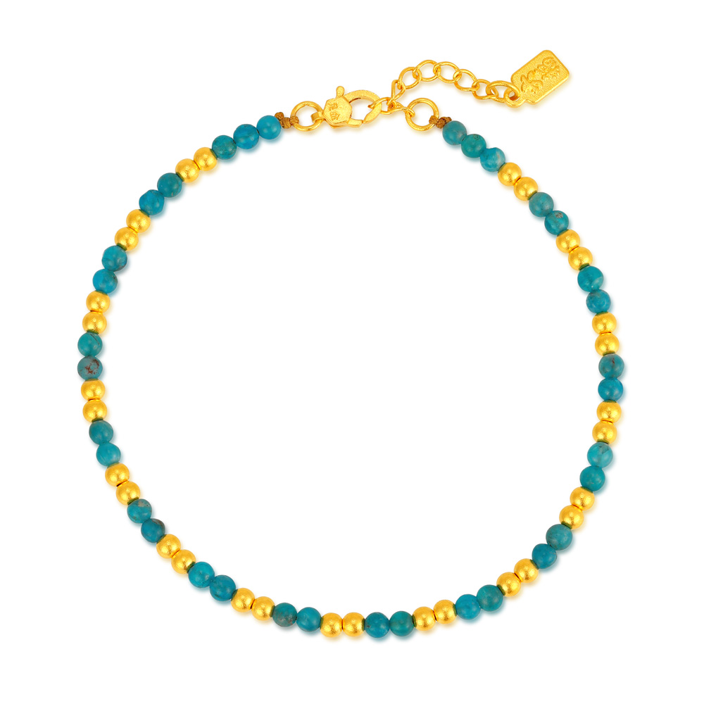 天天爱上新福满传家"瀚海之音"足金手链