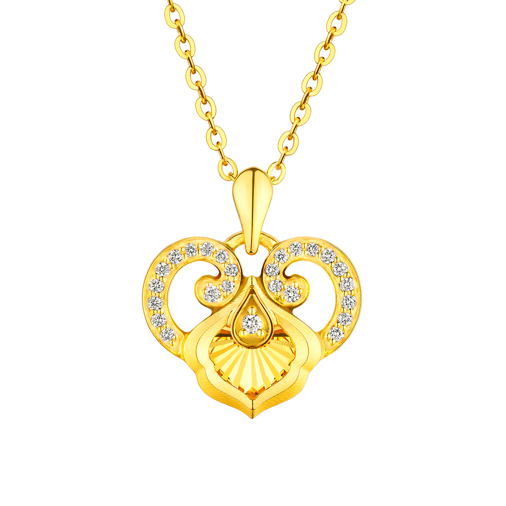 天天爱上新Goldstyle•X"凤羽如意"足金钻石项链