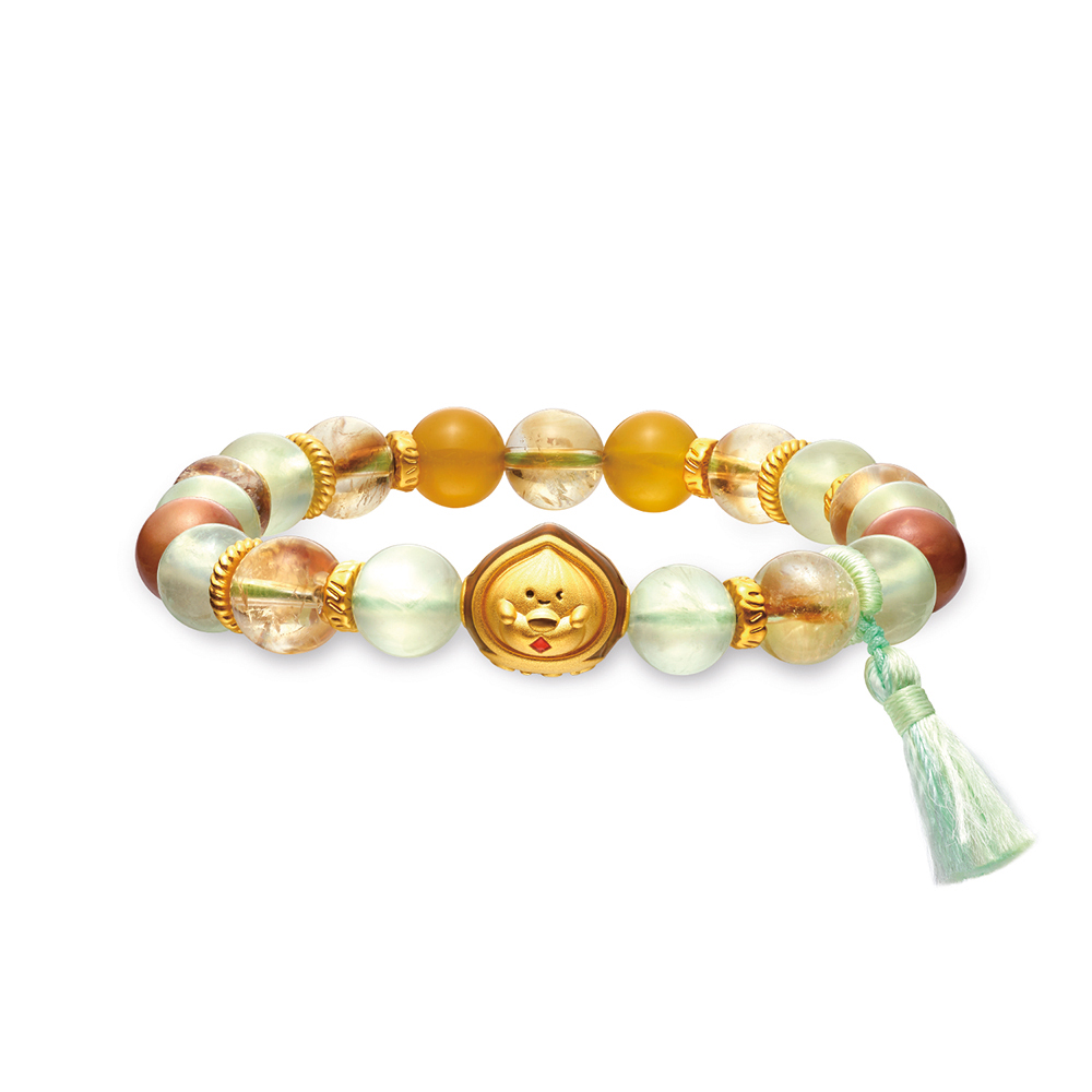 Fun Nut Collection “Rich Chestnut” Gold Crystal Bracelet
