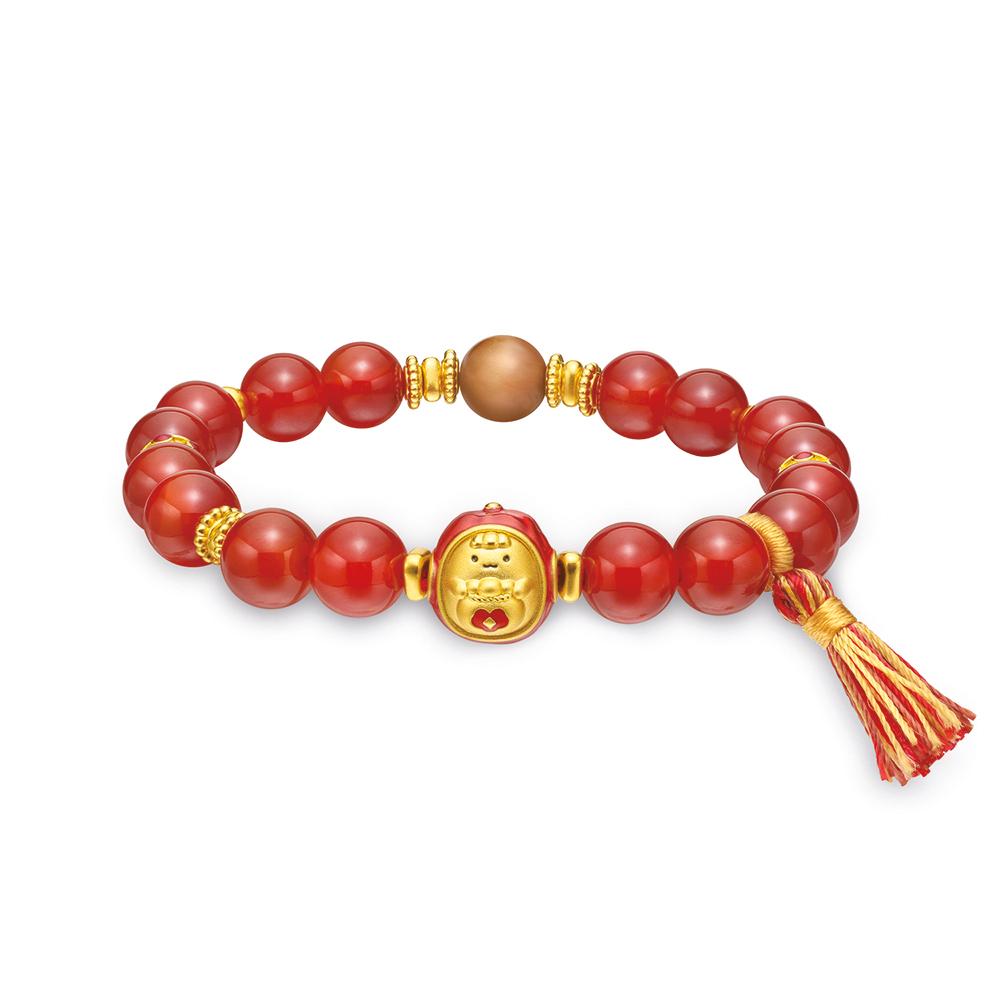 Fun Nut Collection “Fortune Jujube” Gold Crystal Bracelet