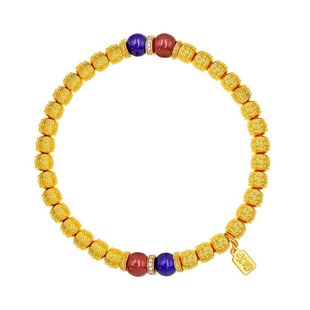 天天爱上新福满传家"祥瑞随行"足金钻石手镯