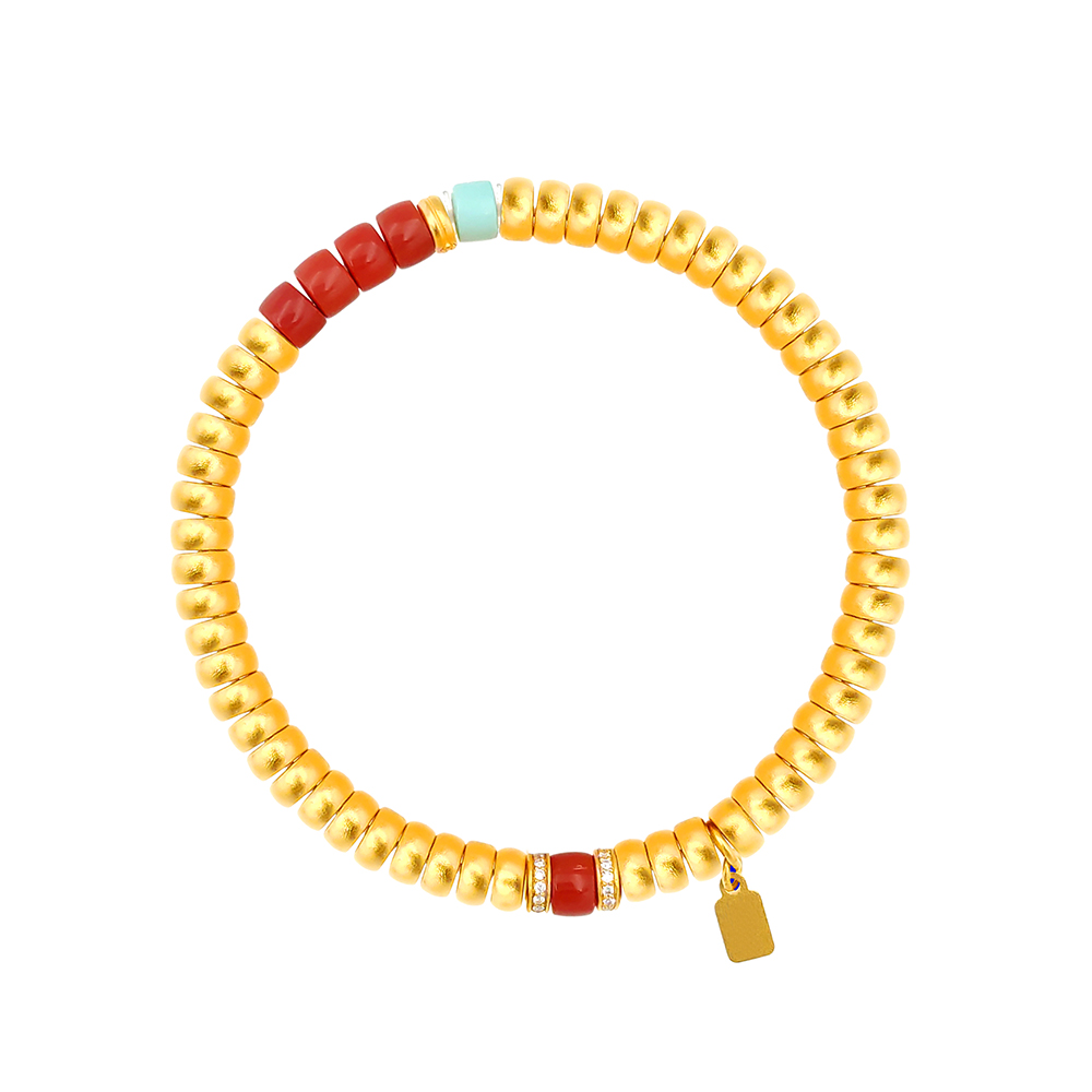 天天爱上新福满传家"瑞彩纳福"足金钻石手链