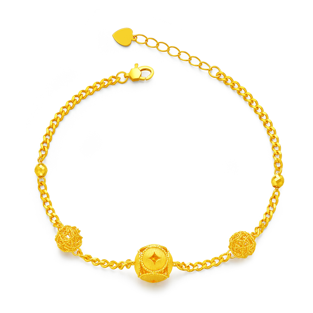 天天爱上新光影金"财运亨通"足金手链