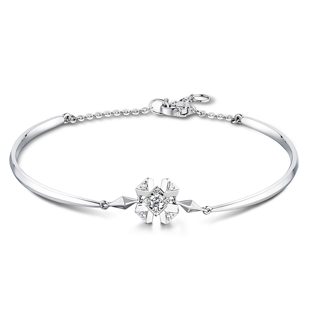 天天爱上新"花漾几何"18K金钻石手镯