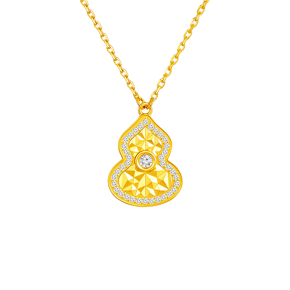 天天爱上新Goldstyle•X"菱影葫光"足金钻石项链